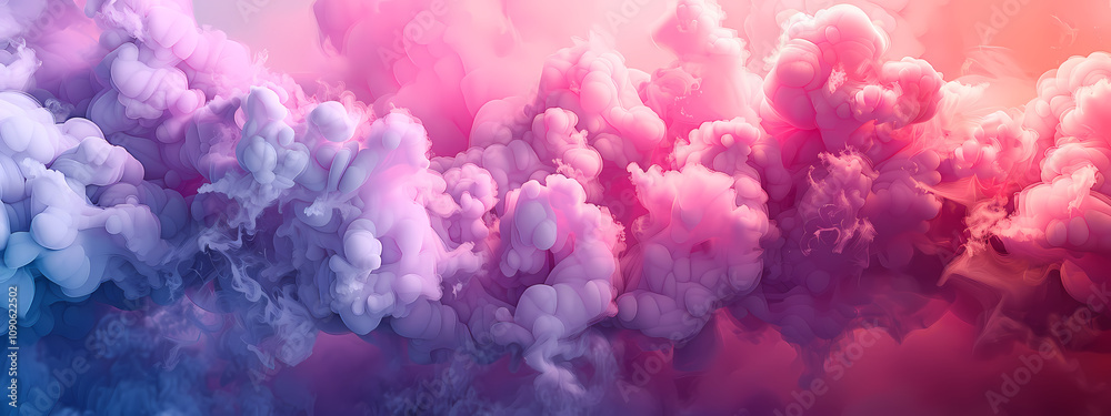 Fototapeta premium A mesmerizing swirl of colorful clouds in shades of pink, purple, and blue, creating a dreamy and ethereal atmosphere.
