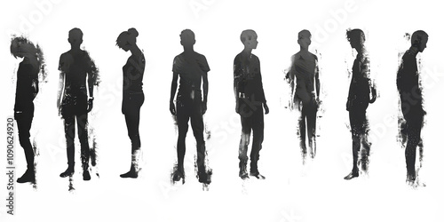 Mysterious Figures: A Monochromatic Group Portrait in Silhouette