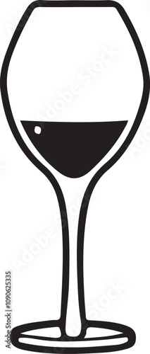  Wine Glass Icon - Vector Style.