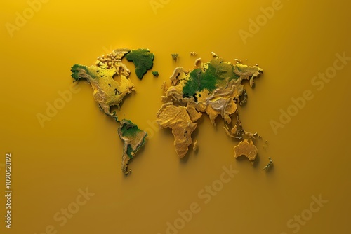 Map on Solid Color Background photo