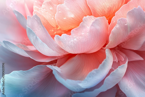 Wallpaper Mural Delicate floral background. Macro shot of peony petals. Pastel pink and white blooming flower Torontodigital.ca