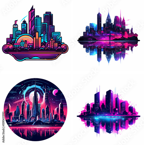 neon city lights nightlife urban neon signs glowing cityscape night vibrant streetlights futuristi