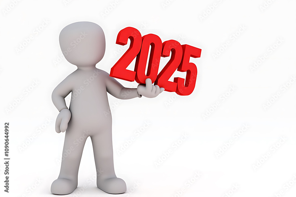 3d person with text 2025
