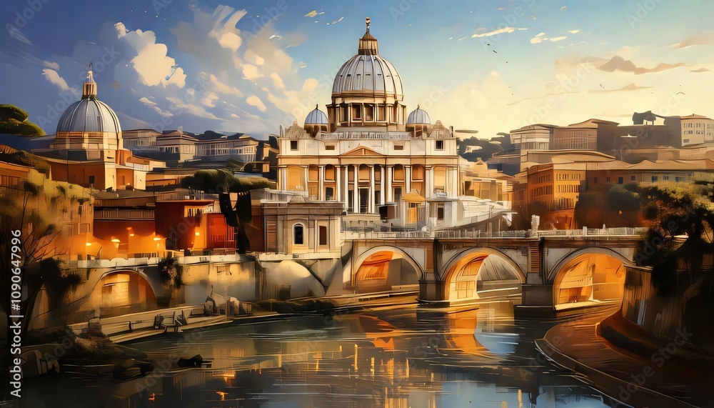 Fototapeta premium medieval fantasy world city