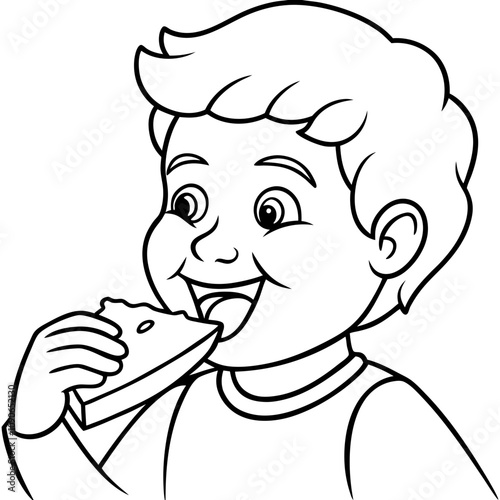 boy eating pizza