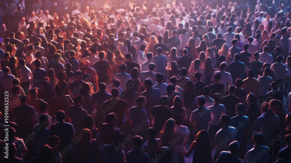 Obraz premium Scene is energetic and lively, as the people seem to be enjoying themselves