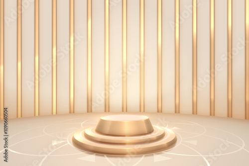 soft gold and white podium