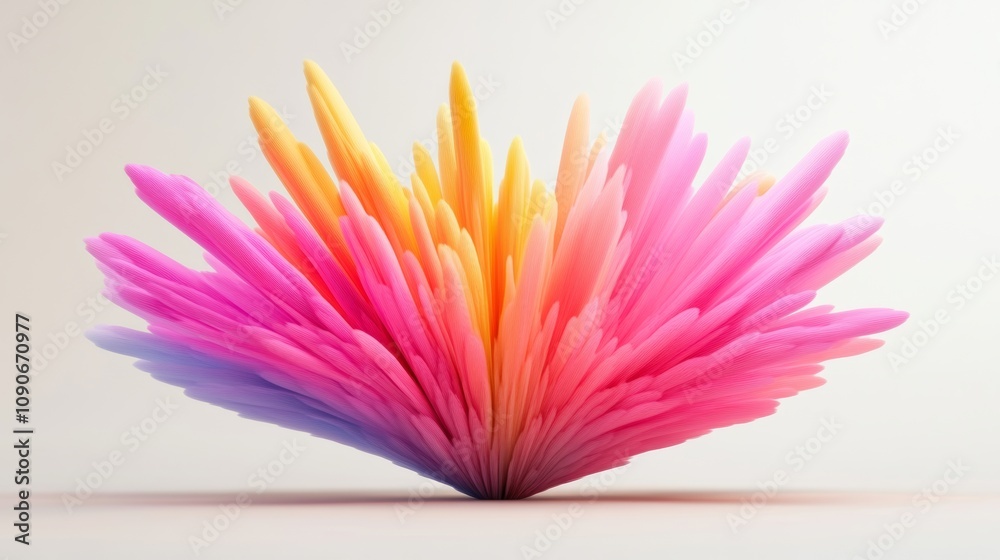 Obraz premium A colorful flower with pink, yellow, and orange petals