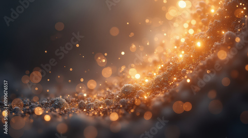 Enchanting Abstract Red and Gold Sparkling Textures and Dreamy Glittering Forest Scenes for Luxurious Backgrounds and Artistic Projects