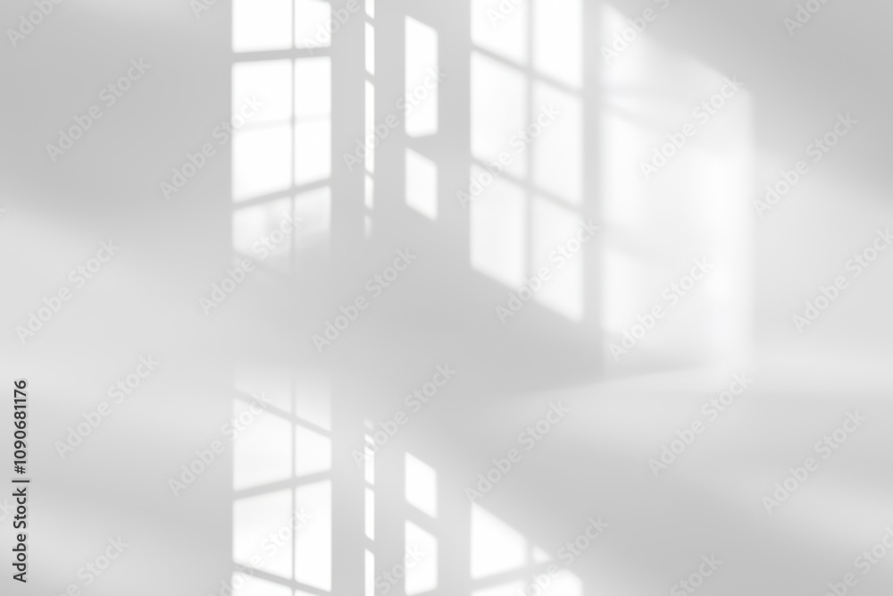 Obraz premium Bright Minimal Interior with Geometric Patterns and Shadow Play