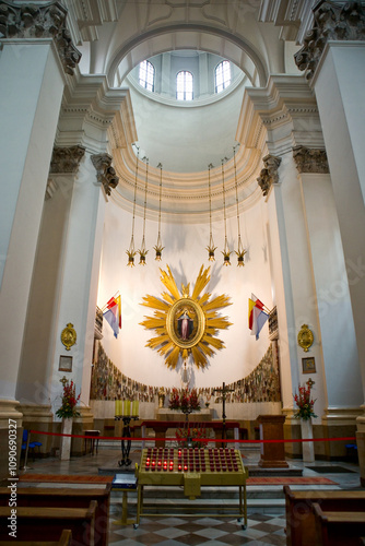  ltar of Jesuit Church, otherwise the Church of the Gracious Mother of God in Old Town in Warsaw, Poland