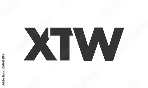 XTW logo design template with strong and modern bold text. Initial based vector logotype featuring simple and minimal typography. Trendy company identity.