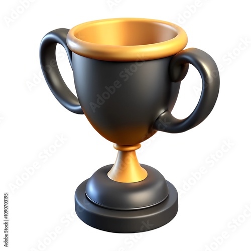 
winner's cup in black and gold shade, isolated on white background