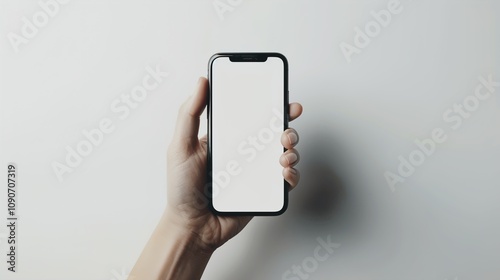 An innovative phone mockup showcasing augmented reality capabilities and interactive user experience on a solid white background.