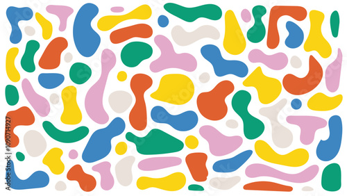 Creative fluid blob shapes in various colors, great for abstract backgrounds and decor. High quality vector set with unique, organic forms.