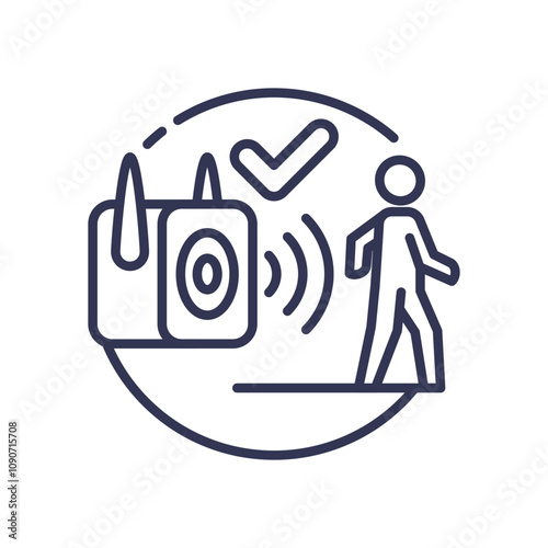 Illustration of a security camera detecting motion of a person.