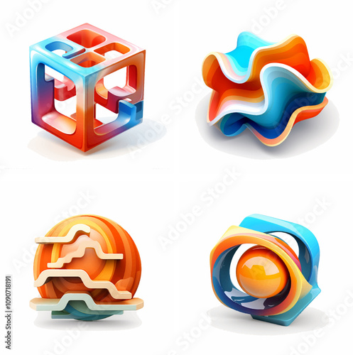 abstract 3D 3D art 3D design abstract design 3D shapes abstract geometry 3D visualization 3D model