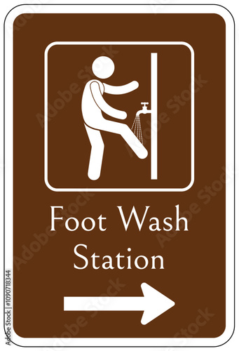 Bathroom restroom sign for park foot wash station