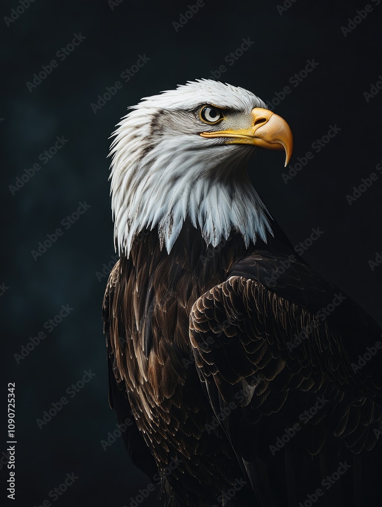 Fototapeta premium Eagle against a dark backdrop