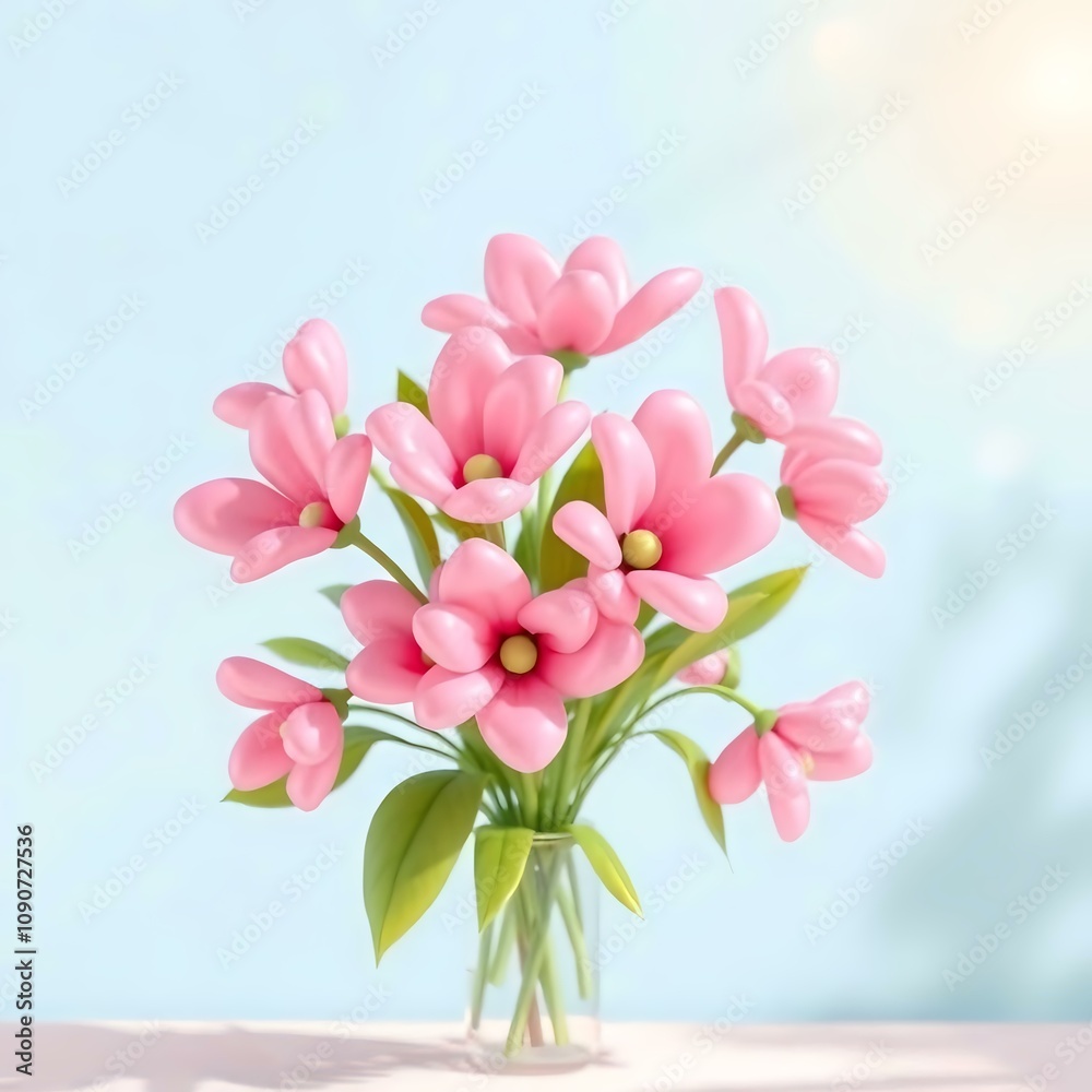 Fototapeta premium Pink Balloon Flowers in a Beautiful Bunch