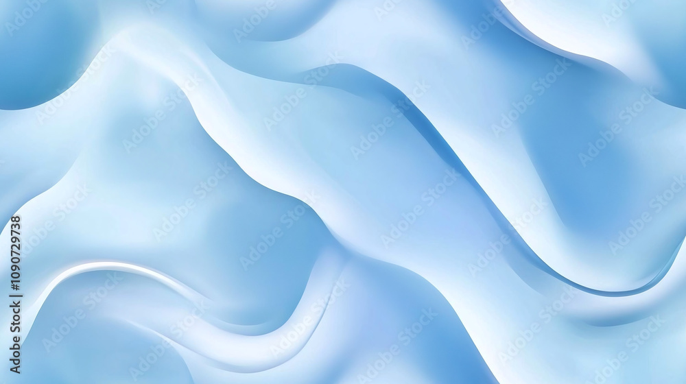 Obraz premium Light blue curves pattern - Seamless tile. Endless and repeat print.