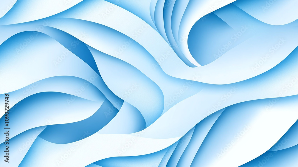 Obraz premium Light blue curves pattern - Seamless tile. Endless and repeat print.