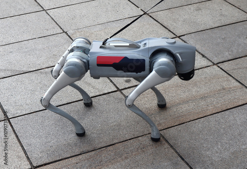 Obraz na płótnie Close up view of robot dog w salonie