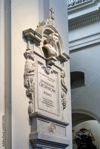 Frederic Chopin's grave in Holy Cross Church in Warsaw, Poland photo