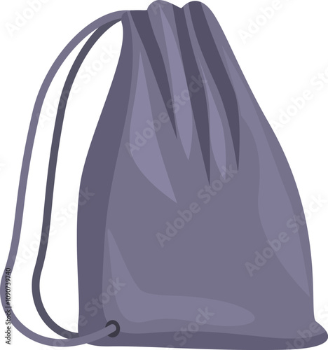 Simple purple drawstring bag for carrying everyday items