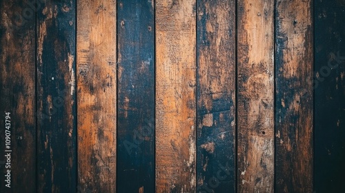 Weathered rustic brown wooden planks with varying shades and textures, creating a natural backdrop with a vintage appeal.