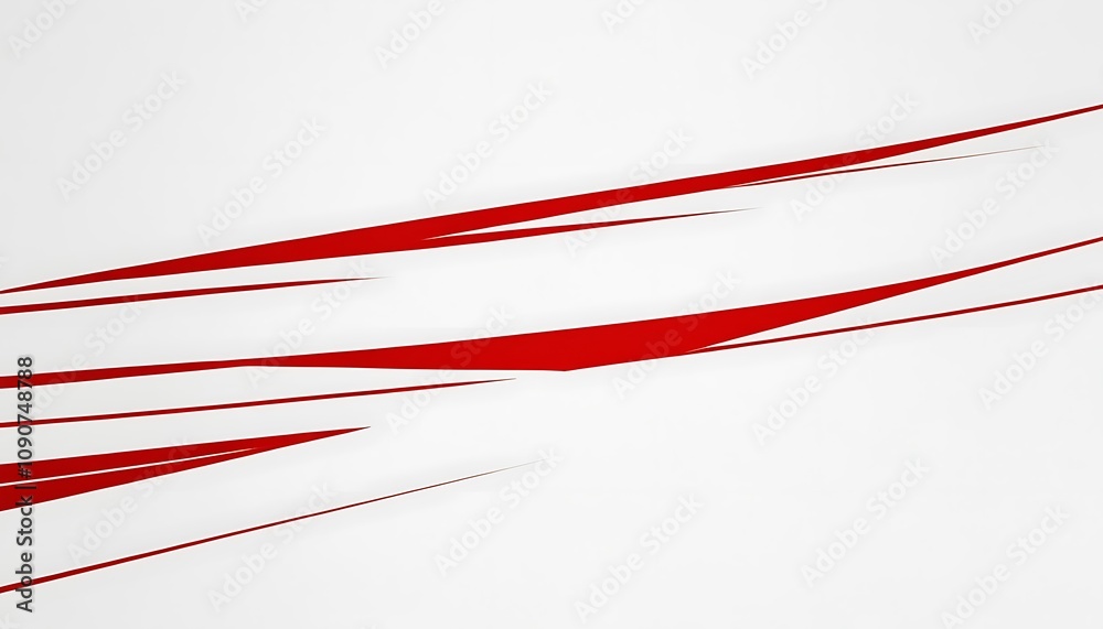 Obraz premium abstract white background with red wave Abstract red wave curve on white background, ideal for modern designs. Dynamic and fluid visual element for various creative projects.
