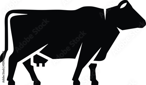 Cow Silhouette Black Vector Artwork