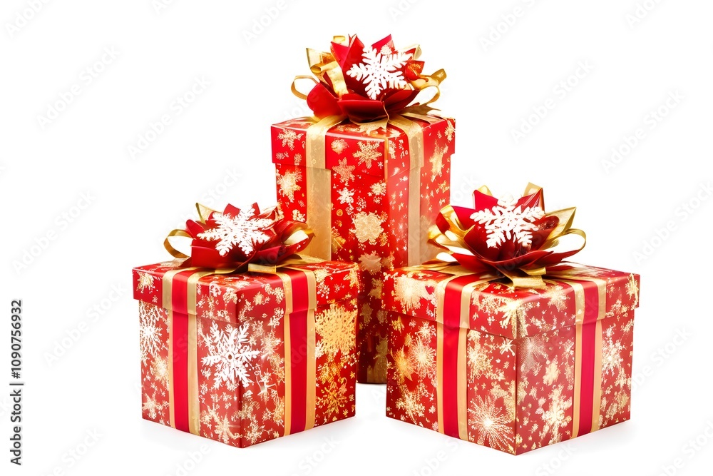 Obraz premium christmas gift boxes red