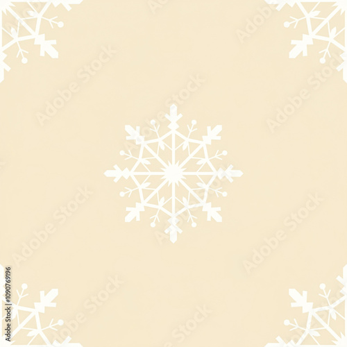 Snowflake illustration on a yellow background perfect snow flake crystal simple basic drawing of snow