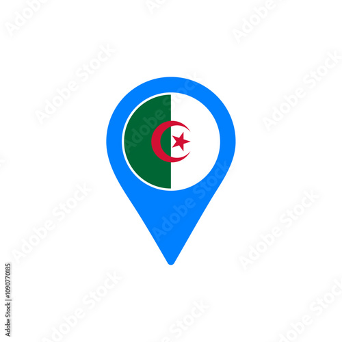 Algeria location pin with national flag design Free Download Algeria location pin with national flag design - GFXLoad