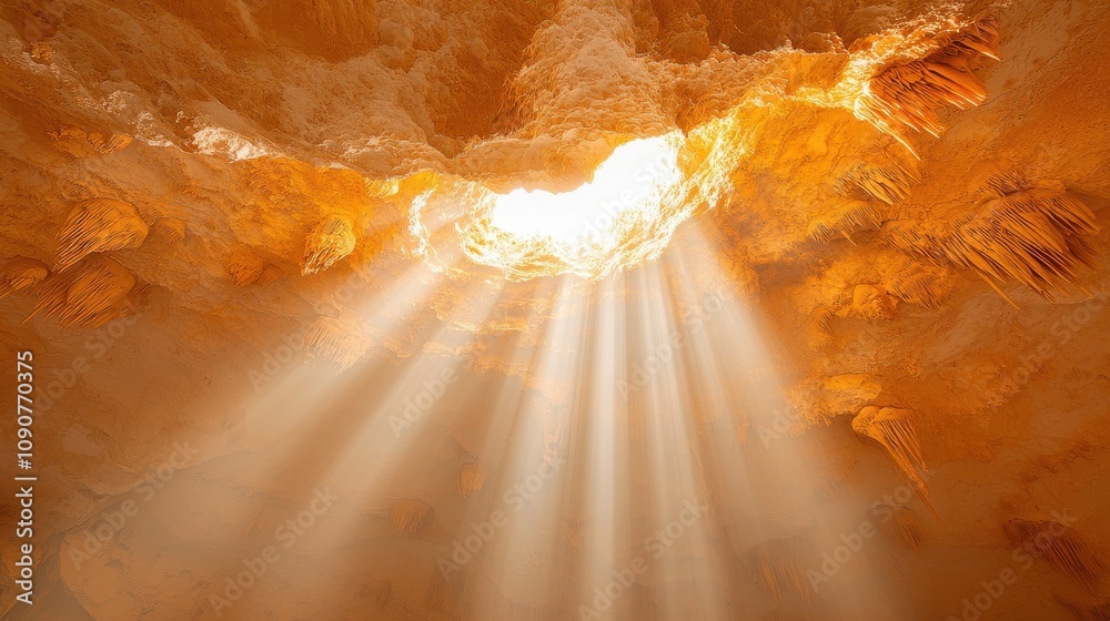 Sunlight streaming through cave opening nature scene stunning landscape illuminated environment Sunlight streaming through cave opening nature scene stunning landscape illuminated environment