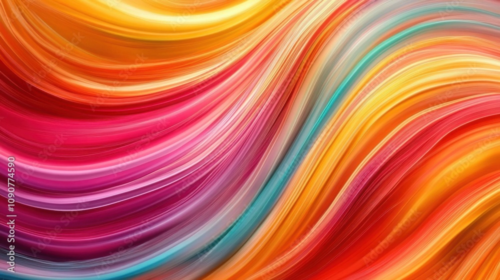 Fototapeta premium Flowing liquid waves with dynamic colors and motion