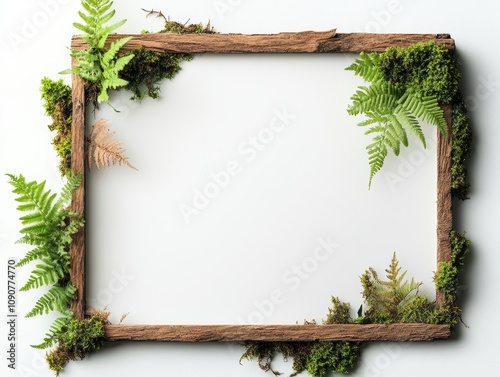 White background texture outer frame is old brick pattern has green moss.