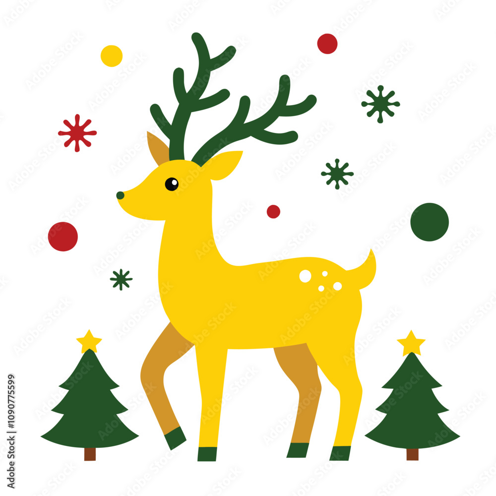 Fototapeta premium deer with a christmas tree