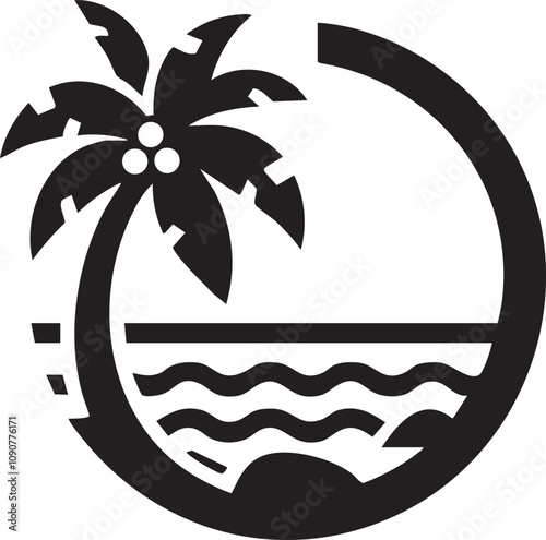 Palm Tree Black Vector Silhouette