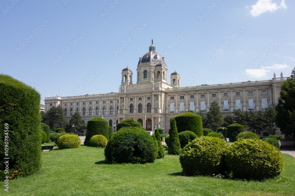 Landscape with building of art museum in Vienna