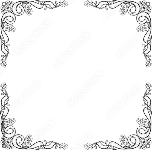 Hand Drawn Vine contemporary  Frame