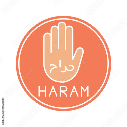 Haram color icon. Muslim religion.