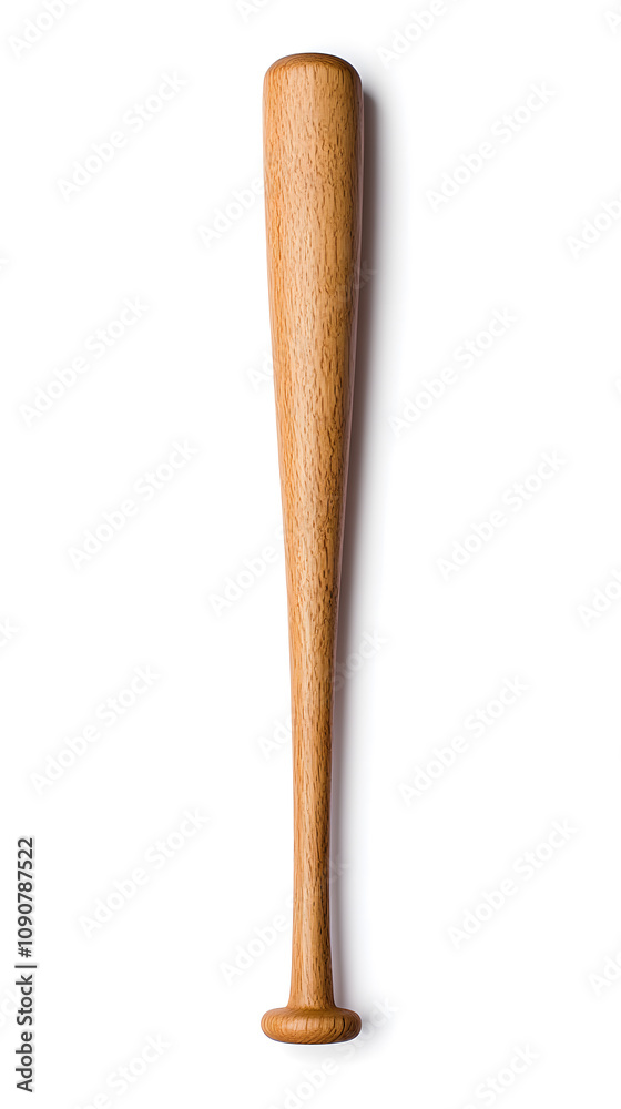 Obraz premium Wooden baseball bat, isolated on white background