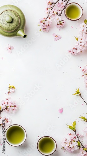 Japanese Tea Ceremony with Cherry Blossoms