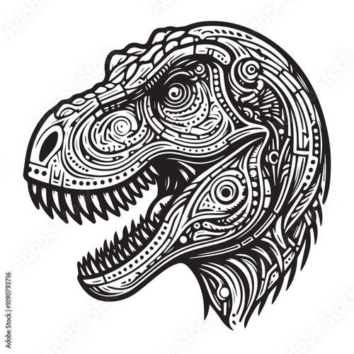 Trex dinosaurus head logo vector ilustration art