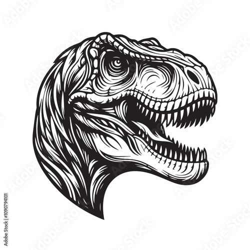 Trex dinosaurus head logo vector ilustration art