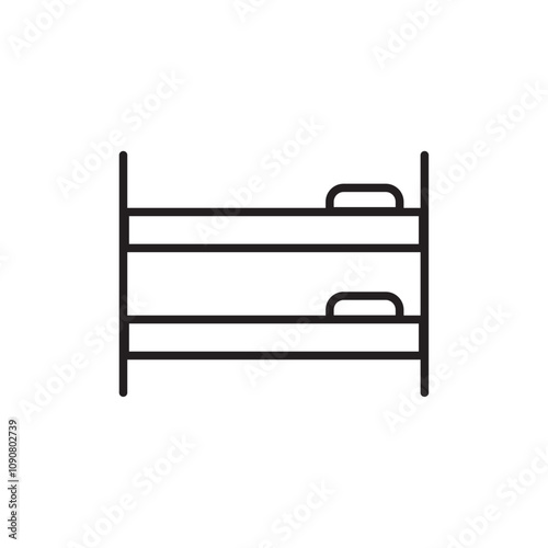 Bunk bed icon web design in vector