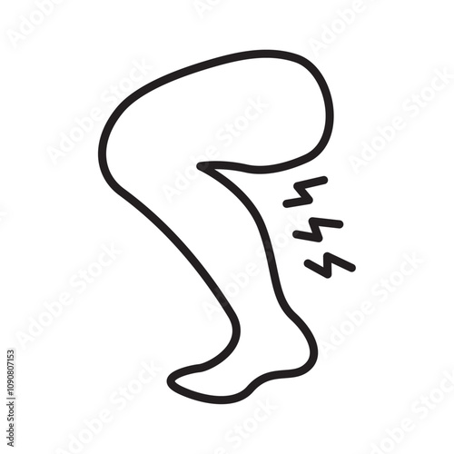 Shin pain icon web design in vector