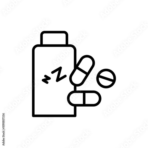 Sleeping pills icon web design in vector